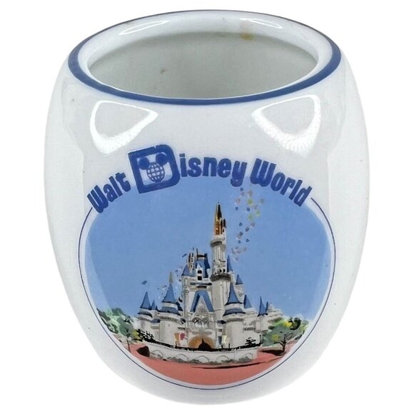 Walt Disney World Toothpick Holder Cinderellas Castle Shot Glass Souvenir VTG - Picture 2 of 7